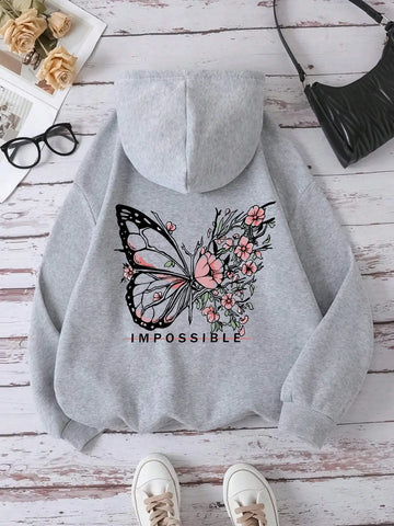 Rose Butterfly Impossible hoodie