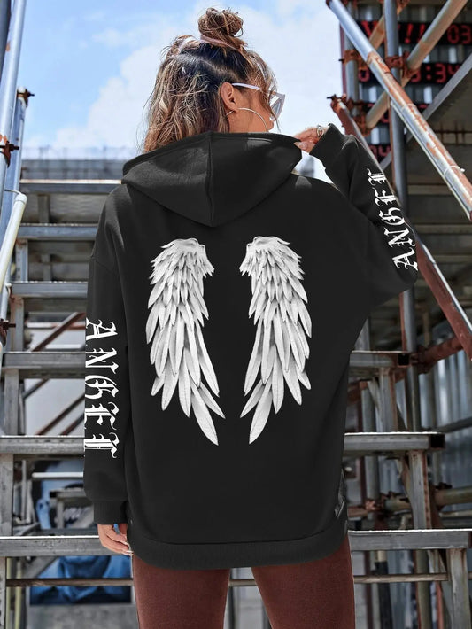 Beautiful Angel Wings Printed Hoodie