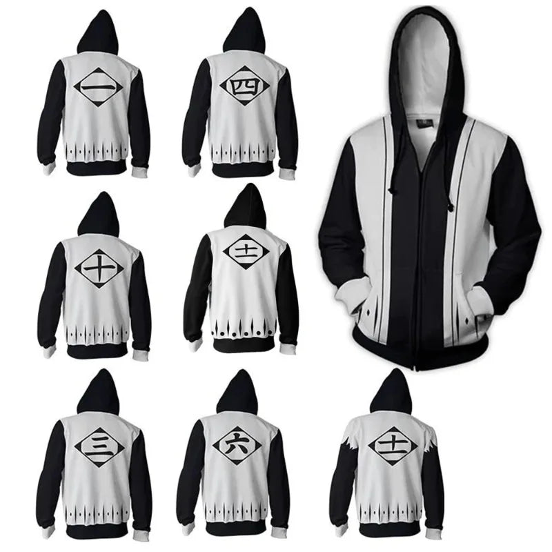 BLEACH Captain symbols Anime Hoodie Zip Up