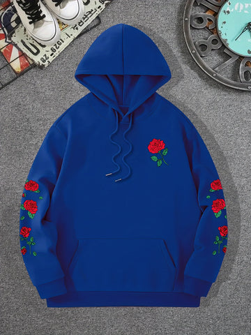 Red Rose Printed Hoodie
