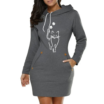 Dress Hoodie Cat and Cat Paws