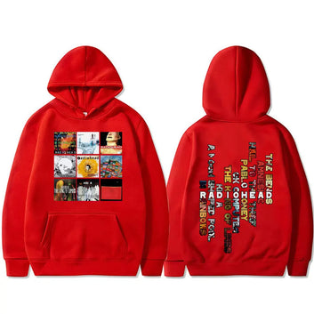 90s Rock Band Radiohead Music Album Cover Graphic Hoodie Men Women Hip Hop Gothic Oversized Sweatshirt Men's Vintage Streetwear