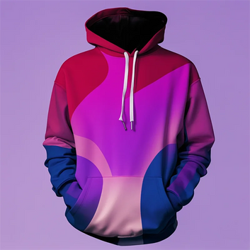New Fashion 3D Printed Purple Hoodie