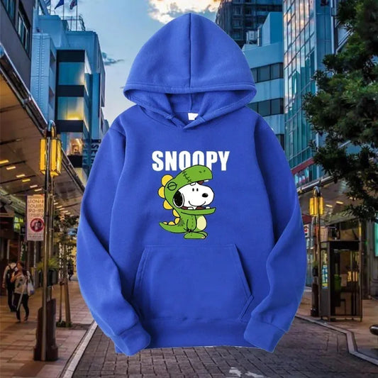 Cartoon Cute Snoopy in dinosaur costume hoodie funny
