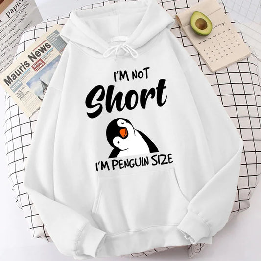 Penguin I'm Not Short Hoodie funny